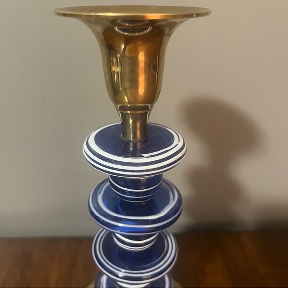 Vintage brass and glass candle holder. Made in India. - Picture 4 of 10